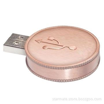 Promotional Coin USB Flash Drive, 32MB/4/8/16GB Capacity, OEM Orders Welcomed